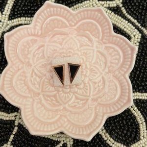 2/$20 Ear Fleek Triangle Black & Gold Earrings